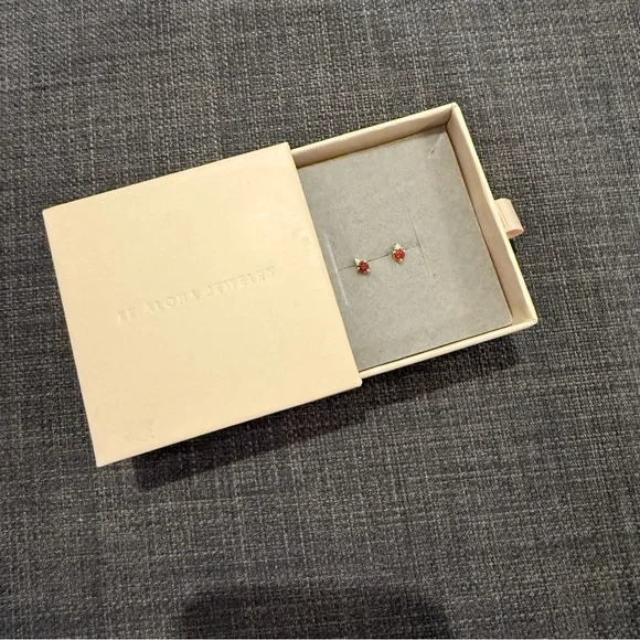 Garnet Stud Earrings - Picture 2 of 5